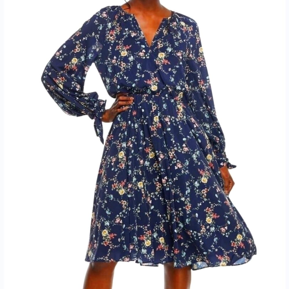 Gal Meets Glam Bonnie Floral Print Blouson Dress
